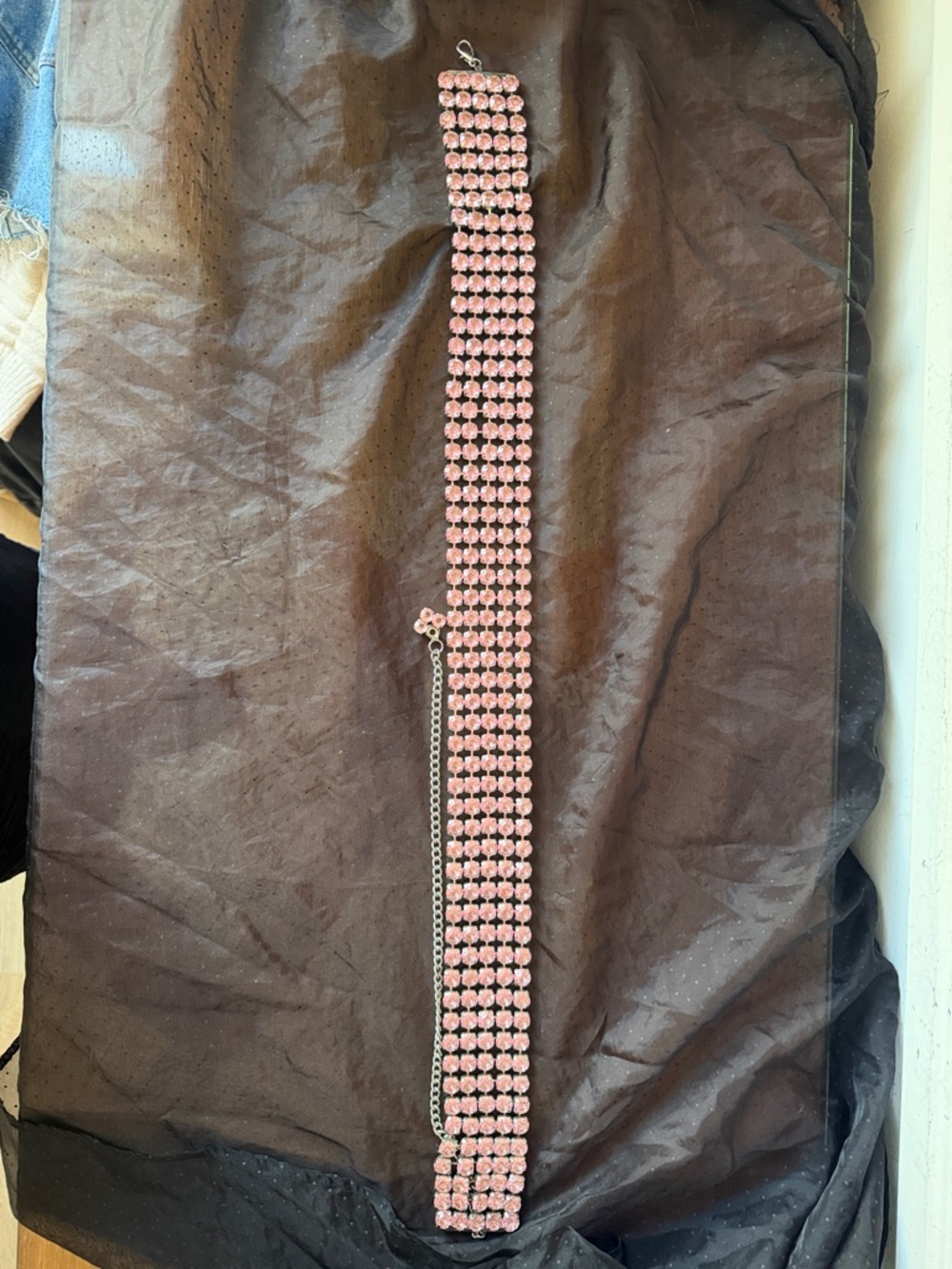 Pink Multi-Row Crystal Belt - Picture 3 of 5
